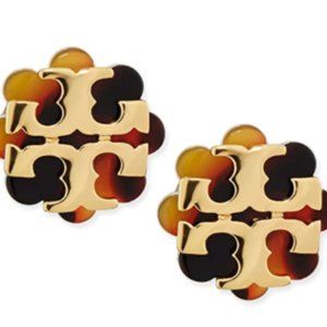 Tory Burch Tortoiseshell Floral Stud Earrings